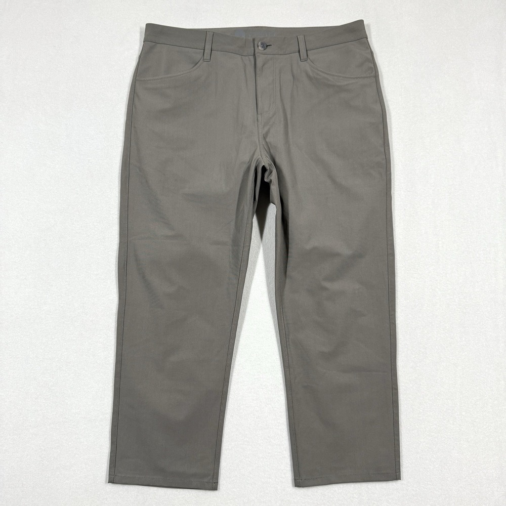 Vuori Meta Pants Mens 34x23 Athletic Stretch Performance Chino V430 Brown Grey‎